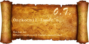 Oszkocsil Tamás névjegykártya